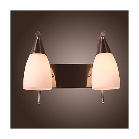 Aplique de pared de 2 luces con pantalla blanca Aplique de pared de 2 luces con pantalla blanca