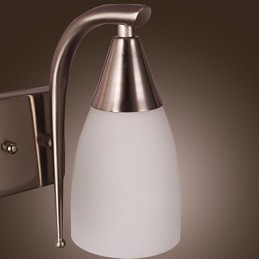 Aplique de pared de 2 luces con pantalla blanca