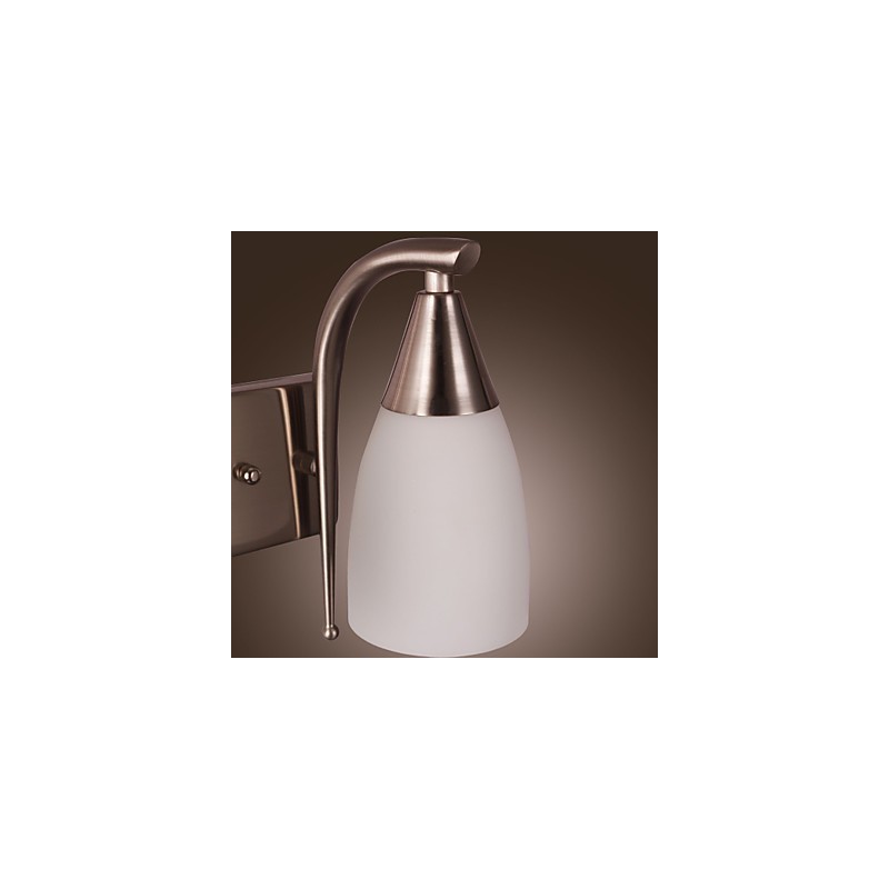 Aplique de pared de 2 luces con pantalla blanca