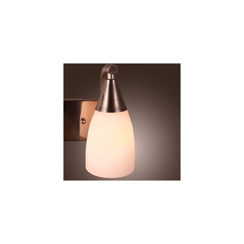 Aplique de pared de 2 luces con pantalla blanca