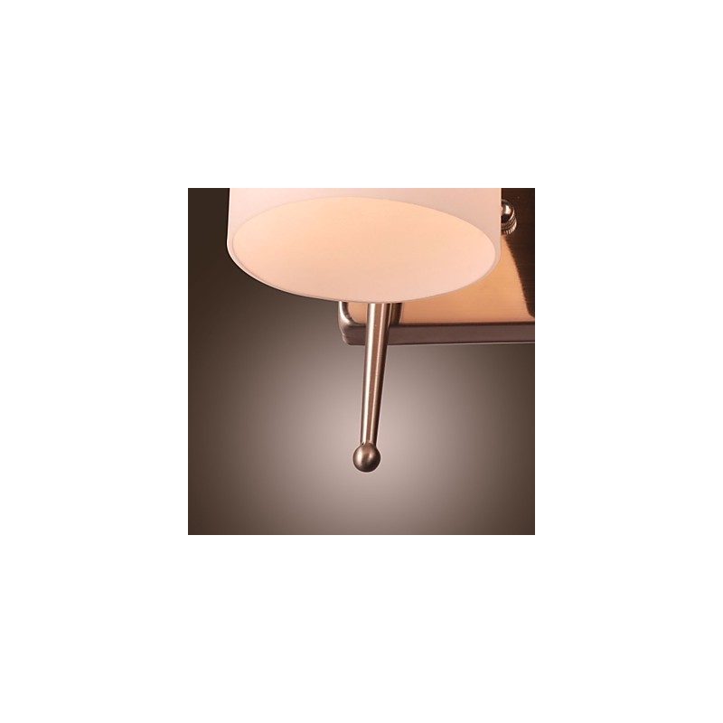 Aplique de pared de 2 luces con pantalla blanca