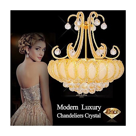 Lámpara colgante de cristal de lujo moderna, diámetro 50 cm, contiene 8 bombillas. Lámpara colgante de cristal de lujo moderna, diámetro 50 cm, contiene 8 bombillas.