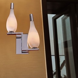 Aplique de pared de cristal con 2 luces y pantalla en forma de botella