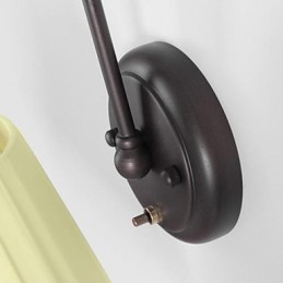 Lámpara de pared de hierro con pantalla de tela de 1 luz