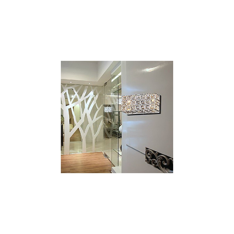 Aplique de pared cuadrado de cristal en proceso de galvanoplastia
