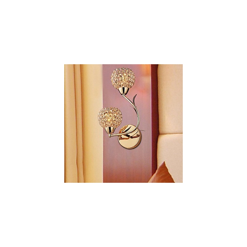 Apliques de pared de cristal, luces de pared de lectura, modernos y contemporáneos de metal