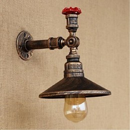Apliques de pared con luz ambiental de estilo rústico tipo cabaña.