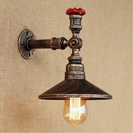Apliques de pared con luz ambiental de estilo rústico tipo cabaña.