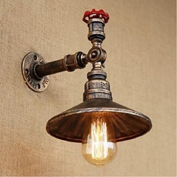 Apliques de pared con luz ambiental de estilo rústico tipo cabaña.