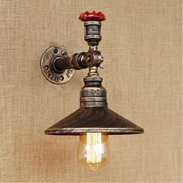 Apliques de pared con luz ambiental de estilo rústico tipo cabaña.