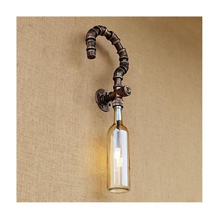 Lámpara de pared estilo retro americano con diseño de viento y botella de agua, estilo industrial creativo, color ámbar Lámpara de pared estilo retro americano con diseño de viento y botella de agua, estilo industrial creativo, color ámbar