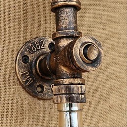 Lámpara de pared estilo retro americano con diseño de viento y botella de agua, estilo industrial creativo, color ámbar