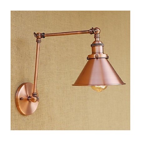 Aplique de pared plegable retráctil nostálgico retro creativo de medio óxido con brazo largo