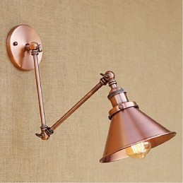 Aplique de pared plegable retráctil nostálgico retro creativo de medio óxido con brazo largo