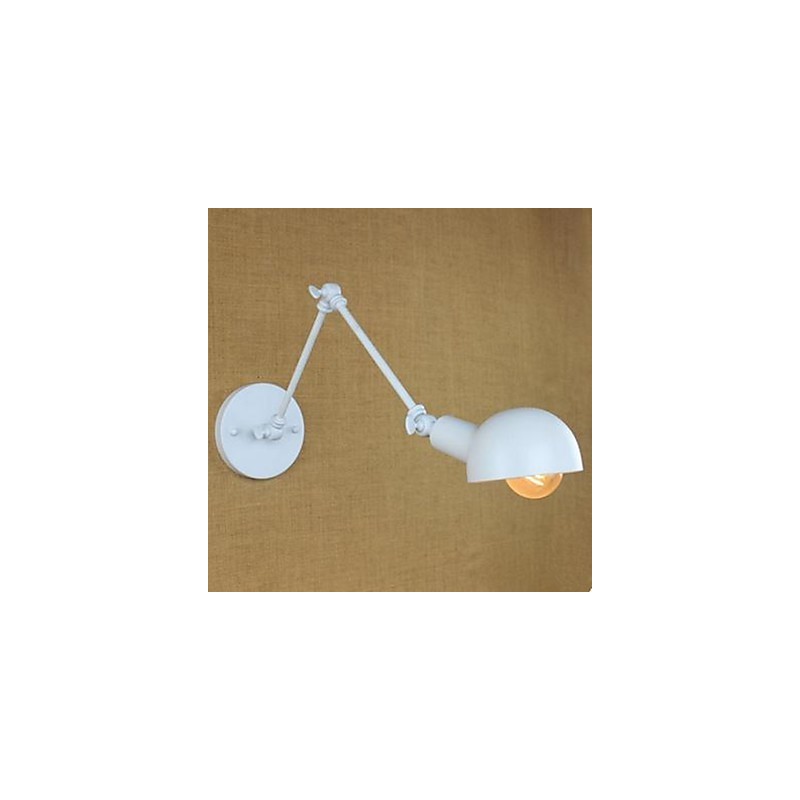 Lámpara de pared doble blanca para festivales, de hierro forjado y brazo largo