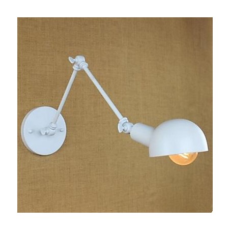 Lámpara de pared doble blanca para festivales, de hierro forjado y brazo largo Lámpara de pared doble blanca para festivales, de hierro forjado y brazo largo
