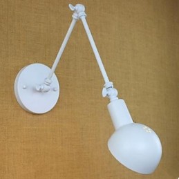 Lámpara de pared doble blanca para festivales, de hierro forjado y brazo largo