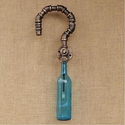 Lámpara de pared con diseño de botella de agua estilo viento industrial creativo de estilo retro americano