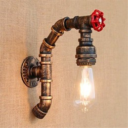 Aplique de pared de latón antiguo estilo rústico Lodge para iluminación ambiental.