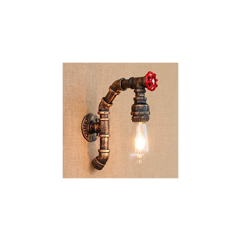 Aplique de pared de latón antiguo estilo rústico Lodge para iluminación ambiental.