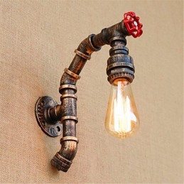 Aplique de pared de latón antiguo estilo rústico Lodge para iluminación ambiental.