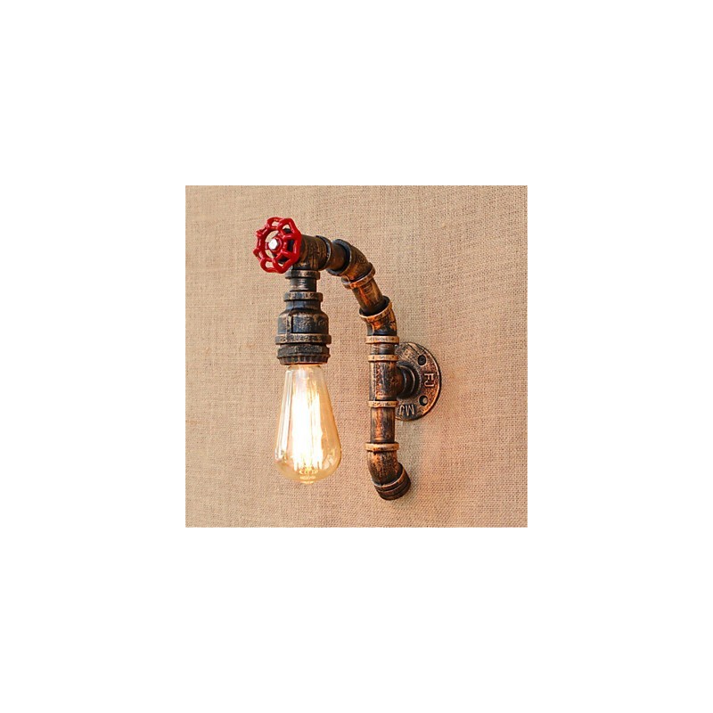 Aplique de pared de latón antiguo estilo rústico Lodge para iluminación ambiental.