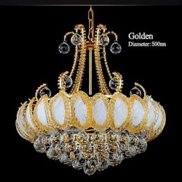 Lámpara colgante de cristal de lujo moderna, diámetro 50 cm, contiene 8 bombillas.