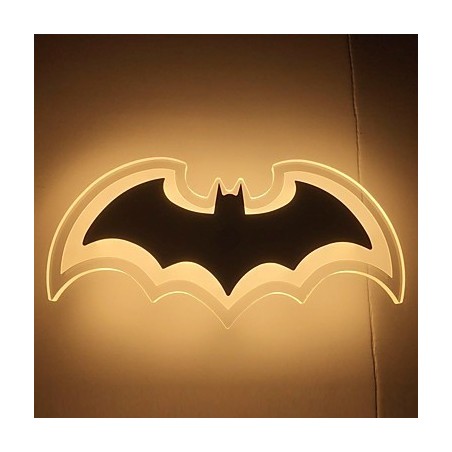 Lámpara de pared de acrílico moderna con forma de murciélago, lámpara de noche, apliques de pared, luces de pasillo Lámpara de pared de acrílico moderna con forma de murciélago, lámpara de noche, apliques de pared, luces de pasillo