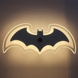Lámpara de pared de acrílico moderna con forma de murciélago, lámpara de noche, apliques de pared, luces de pasillo