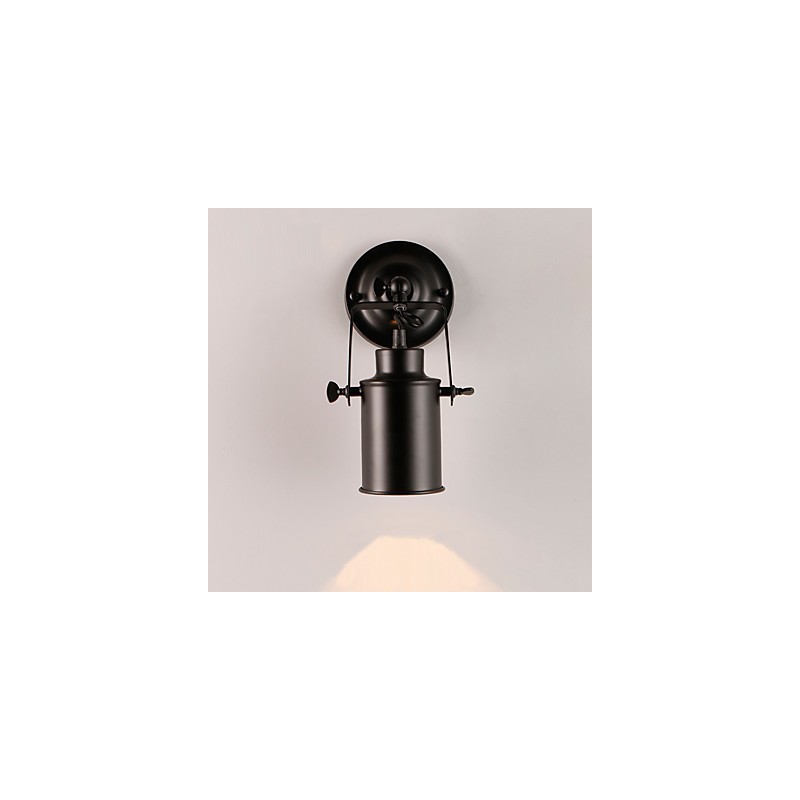 Aplique de pared vintage de metal negro para loft, para sala de estar, comedor, pasillo, cafetería, bar, lámpara de pared.