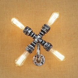 Aplique de pared con luz ambiental de brazo oscilante con pintura retro campestre