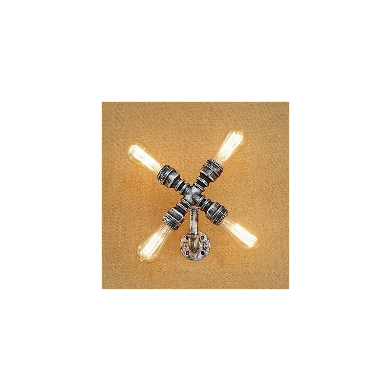 Aplique de pared con luz ambiental de brazo oscilante con pintura retro campestre