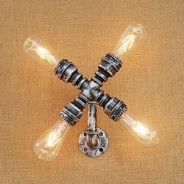 Aplique de pared con luz ambiental de brazo oscilante con pintura retro campestre