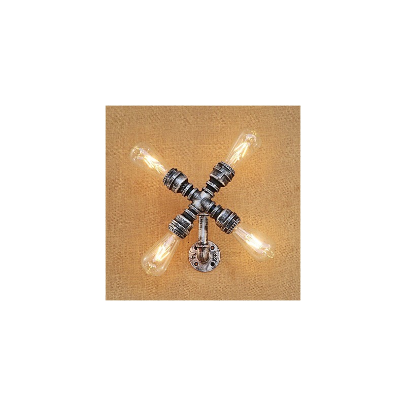 Aplique de pared con luz ambiental de brazo oscilante con pintura retro campestre