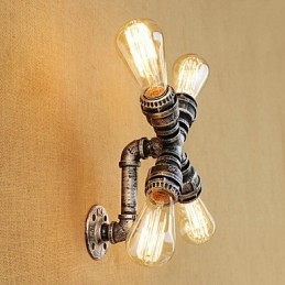 Aplique de pared con luz ambiental de brazo oscilante con pintura retro campestre