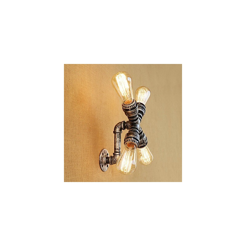 Aplique de pared con luz ambiental de brazo oscilante con pintura retro campestre