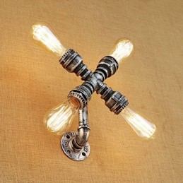 Aplique de pared con luz ambiental de brazo oscilante con pintura retro campestre