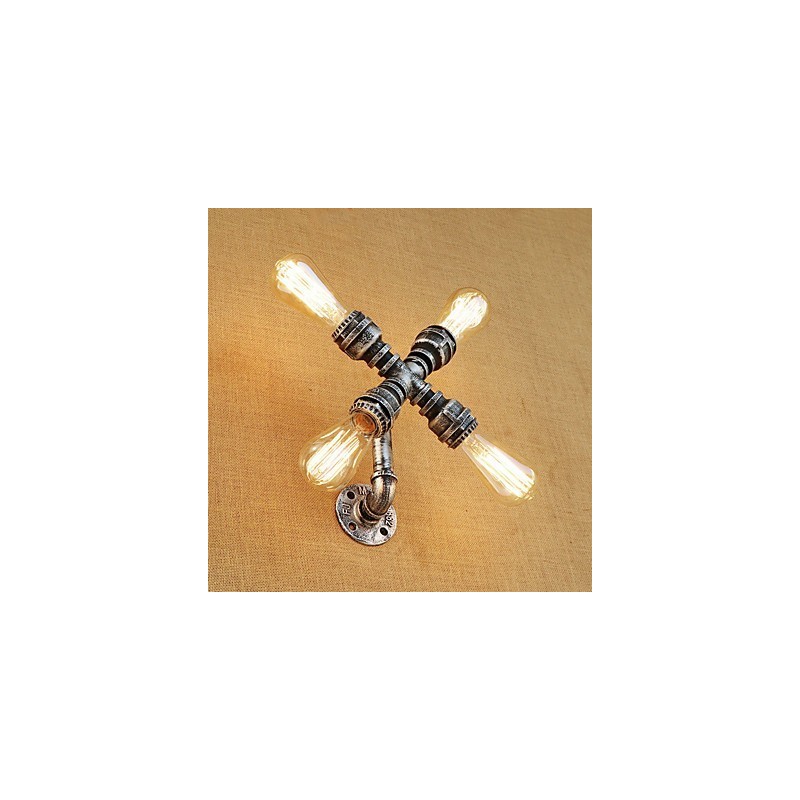 Aplique de pared con luz ambiental de brazo oscilante con pintura retro campestre