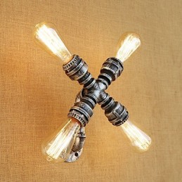 Aplique de pared con luz ambiental de brazo oscilante con pintura retro campestre