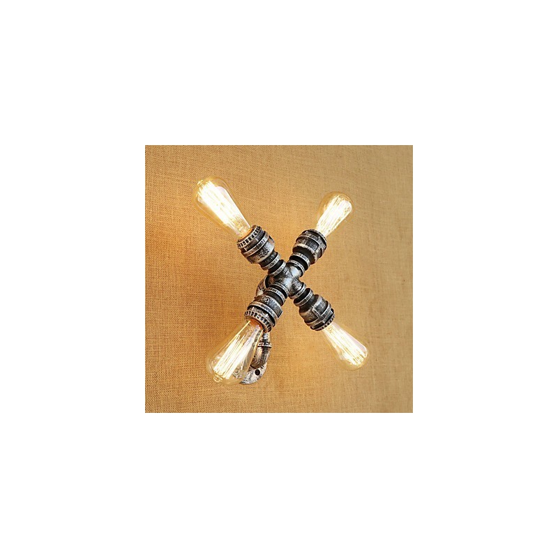 Aplique de pared con luz ambiental de brazo oscilante con pintura retro campestre