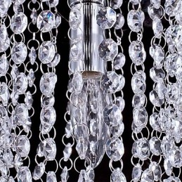 Lámpara de araña moderna de cristal K9 transparente, cromada, de 1 luz y 1 bombilla