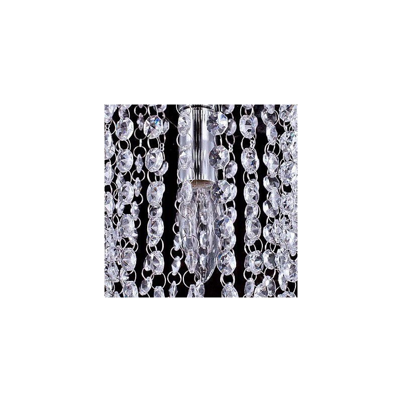 Lámpara de araña moderna de cristal K9 transparente, cromada, de 1 luz y 1 bombilla