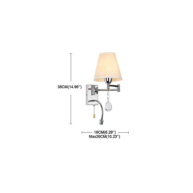 Lámpara de pared para dormitorio, lámpara de lectura, lámpara de tela