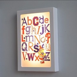 Pintura contemporánea moderna integrada para apliques de pared con luz ambiental.