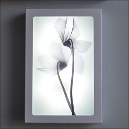 Pintura contemporánea moderna integrada para apliques de pared con luz ambiental.