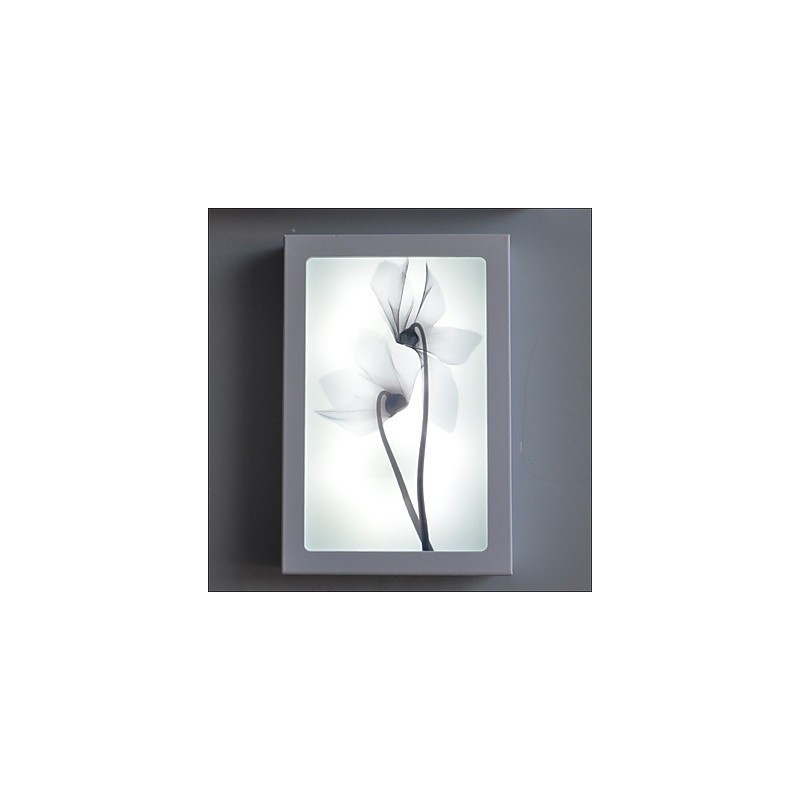 Pintura contemporánea moderna integrada para apliques de pared con luz ambiental.