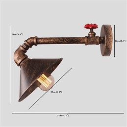 Lámparas de pared con forma de tubería de agua, estilo industrial retro, creativas, de metal, para restaurantes, cafeterías, bares, mesas de bar, apliques de pared.