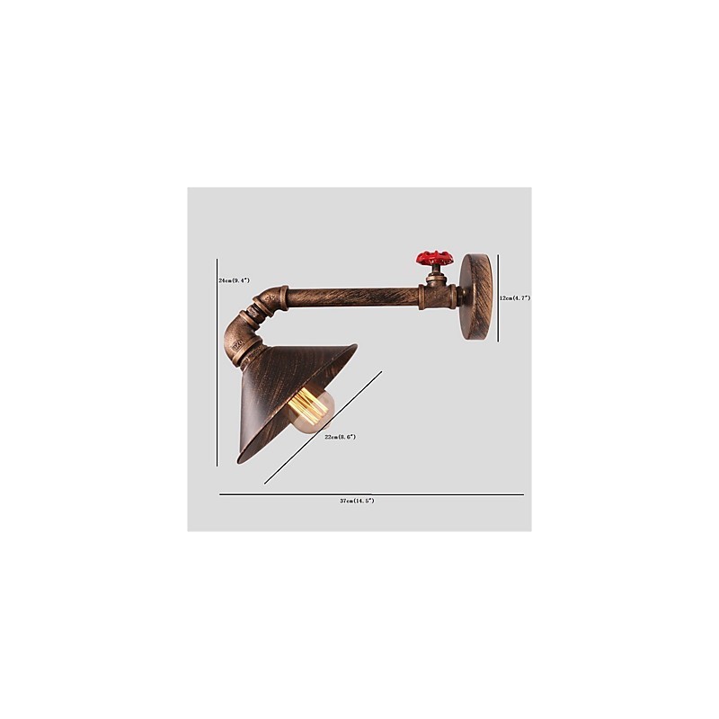 Lámparas de pared con forma de tubería de agua, estilo industrial retro, creativas, de metal, para restaurantes, cafeterías, bares, mesas de bar, apliques de pared.