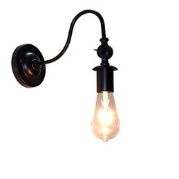 Lámpara de pared de hierro Light Buzz, lámpara de pared con sable de luz negro tonto en la pared