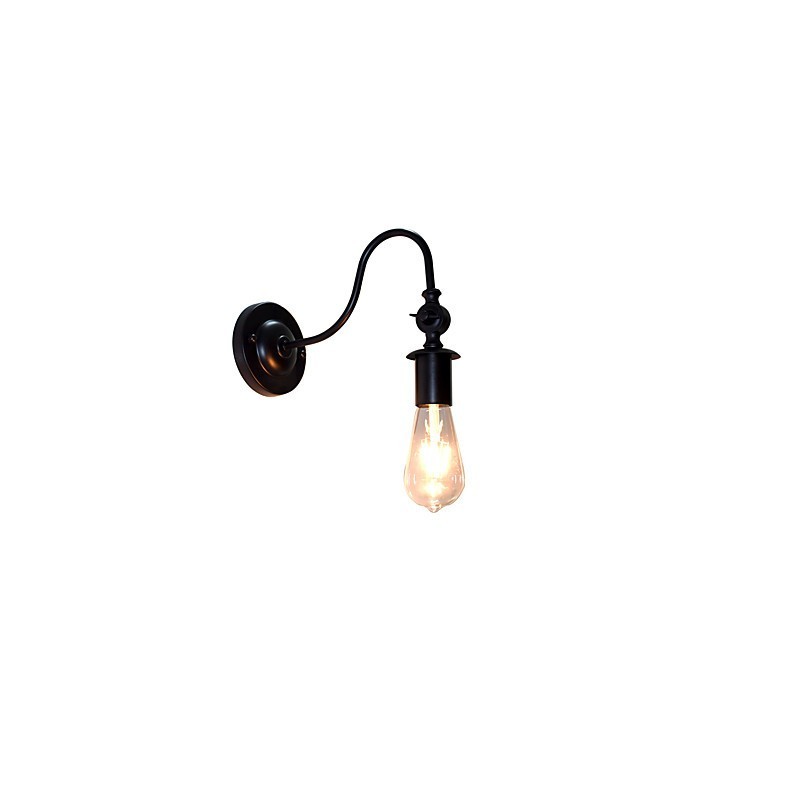 Lámpara de pared de hierro Light Buzz, lámpara de pared con sable de luz negro tonto en la pared